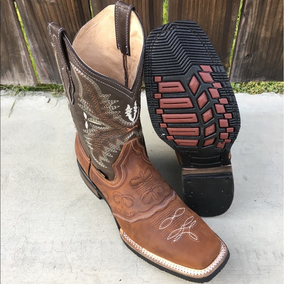Carreta Other - Mens Western Rodeo Square Toe Genuine Leather Tan Boots Bota Vaquera Handmade